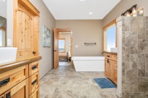 Luxury Bathroom in a new construction of a single family home in Billings MT, a Safe and Secure New Community